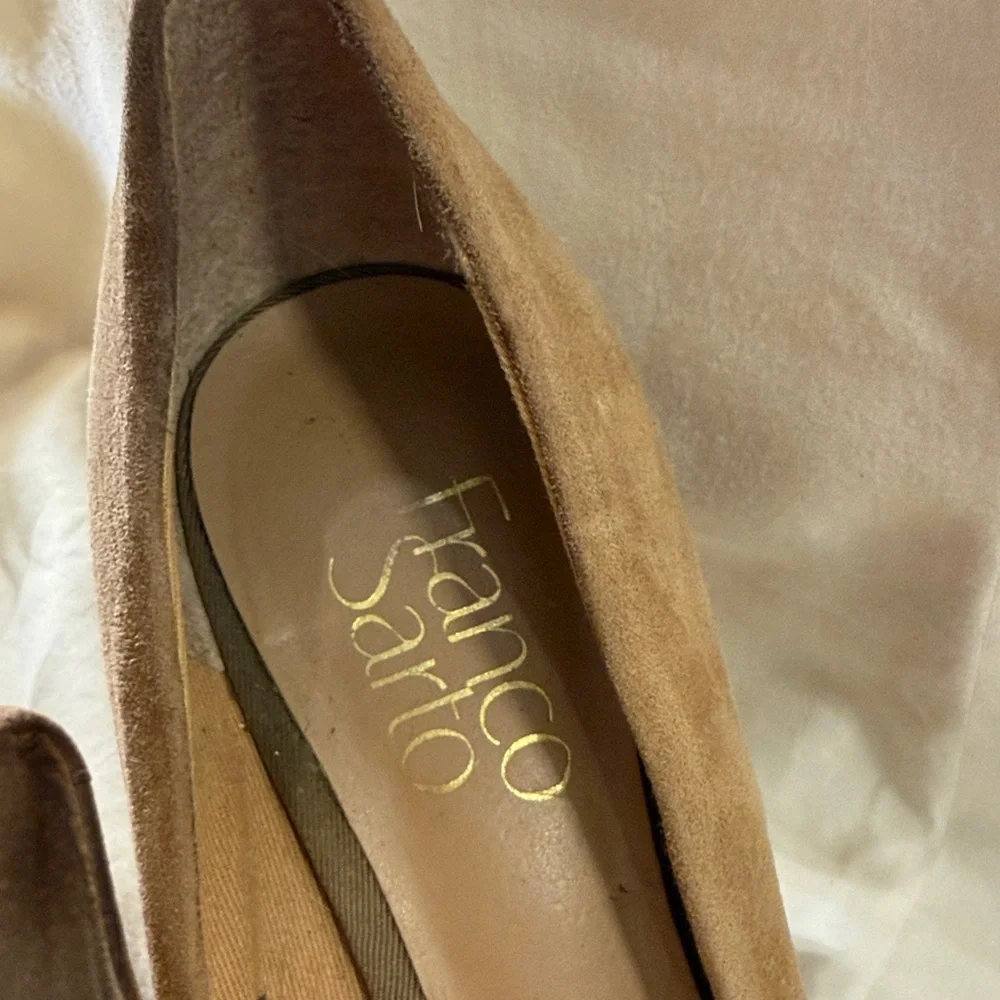 Franco Sarto Tan Suede Cork Espadrille Wedges - Picture 2 of 4